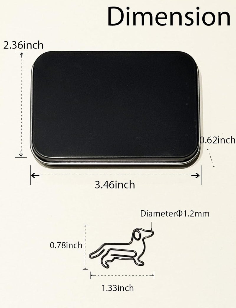 Daxtril Cute Paper Clips, 60 PCS Dachshund Dog Shaped Paper Clips Animal Bookmarks Clips, Assorted Colors, Fun Office Gifts for Women Men Coworkers Teachers Students Girls Boys, Christmas Gifts - Image 4